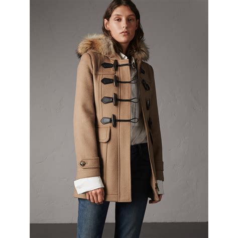 burberry camel top coat|burberry duffle coat.